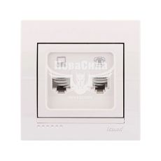 LEZARD DERIY Розетка комп'ютер + телефон RJ45 CAT5 + RJ11, білий
