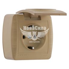 LEZARD DEMET Розетка одинарная з/з с крышкой, клен