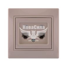 LEZARD MIRA Розетка телефонна подвійна євро, крем