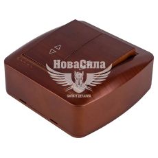 LEZARD DEMET Вимикач прохідний подвійний, античний махагон