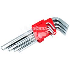 Набір шестигранних ключів Г-подібних (Carlife) 9 од. Cr-V