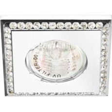 Світильник вбудований Feron DL102-W квадратний під лампу G5.3 MR16, прозорий білий