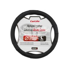 Чехол руля L кожа черный 39-41см. (CarLife) SW240L