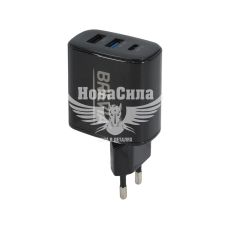 Зарядное для портативных устройств 220V (Brevia) 2USB-A, 1USB-C, 30W