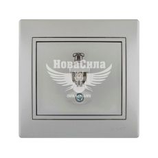 LEZARD MIRA Розетка телефонна євро, сірий металік