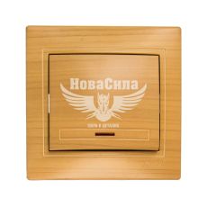 LEZARD MIRA Выключатель одинарный с подсветкой, клен