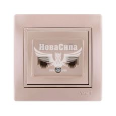 LEZARD MIRA Розетка телефонная двойная евро, жемчужно-белый