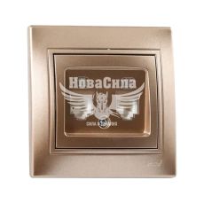 LEZARD MIRA Розетка телефонная двойная евро, светло-коричневый перламутр