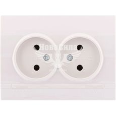 LEZARD DERIY Розетка подвійна б/з, білий