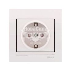 LEZARD DERIY Розетка одинарная з/з с защитой от детей, белый