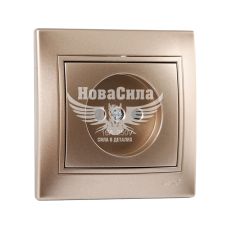 LEZARD MIRA Розетка одинарна б/з, світло-коричневий перламутр