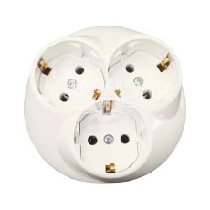 EL-BI внутрішня Розетка потрійна з/з, білий