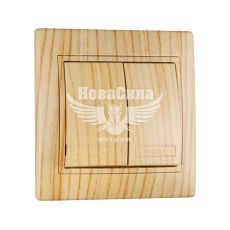 LEZARD MIRA Вимикач подвійний, дуб вибілений матовий