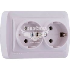 LEZARD DEMET Розетка подвійна з/з, білий