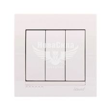 LEZARD DERIY Вимикач потрійний, білий