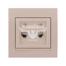 LEZARD DERIY Розетка телефонная двойная евро, крем