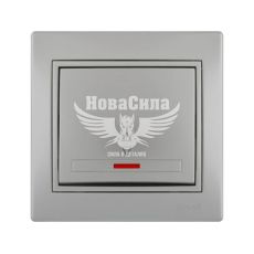 LEZARD MIRA Вимикач прохідний одинарний з підсвіткою, сірий металік