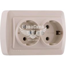 LEZARD DEMET Розетка двойная з/з, крем