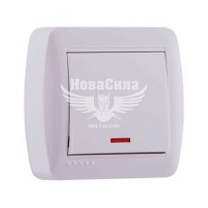 LEZARD DEMET Вимикач одинарний з підсвіткою, білий