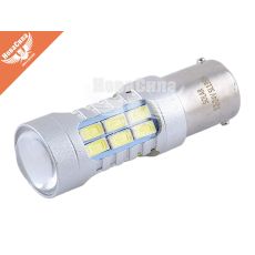 Лампочка 1-но конт. груша біла LED SMD 12-24V 27-діодів S25 BA15s CANbus (Solar) (к-т.-2шт.)