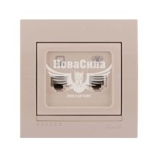 LEZARD DERIY Розетка компьютер + телефон RJ45 CAT5 + RJ11, крем