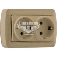 LEZARD DEMET Розетка двойная з/з, клен