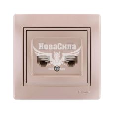 LEZARD MIRA Розетка комп'ютерна подвійна RJ45 CAT5, перлинно білий