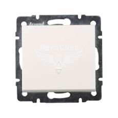 LEZARD RAIN Вимикач прохідний одинарний, білий, без рамки