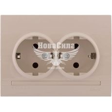 LEZARD DERIY Розетка подвійна з/з, крем