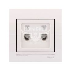 LEZARD DERIY Розетка телефонная двойная евро, белый