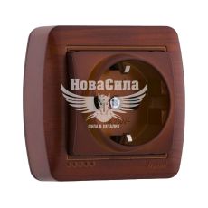 LEZARD DEMET Розетка одинарная з/з, античный махагон