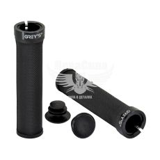 Грипсы на руль велосипеда (Greys) резиновые, зажим 1 шт, длина 130 мм, черные