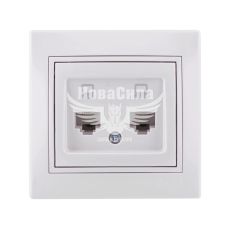 LEZARD MIRA Розетка компьютерная двойная RJ45 CAT5, белый