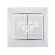 LEZARD MIRA Вимикач подвійний, білий