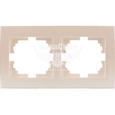 LEZARD RAIN Рамка 2-а горизонтальна, перлинно-білий перламутр з боковою вставкою