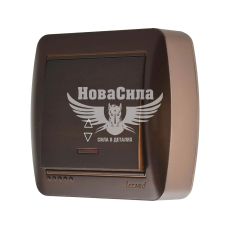 LEZARD DEMET Выключатель проходной одинарный с подсветкой, античный кедр