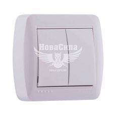 LEZARD DEMET Выключатель двойной, белый