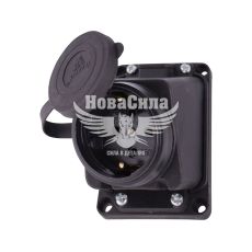 LEZARD Розетка наружной установки одинарная с заглушкой (каучук) наклонная