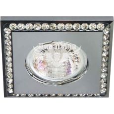 Світильник вбудований Feron DL102-C квадратний під лампу G5.3 MR16, прозорий хром