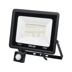 Прожектор світлодіодний Delux 50Вт 230V 6500K 2700Lm з датчиком руху