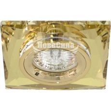 Світильник вбудований Feron 8150-2 квадратний під лампу G5.3 MR16, жовтий золото