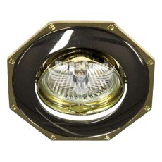 Світильник вбудований Feron 305T багатокутний під лампу G5.3 MR16, чорний золото