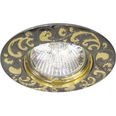 Світильник вбудований Feron DL2005 круглий під лампу G5.3 MR16, чорний металік золото