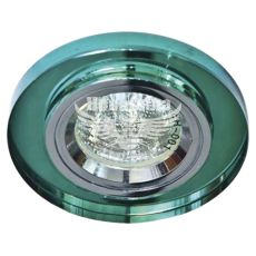 Світильник вбудований Feron 8060-2 круглий під лампу G5.3 MR16, зелений срібло