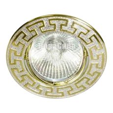 Світильник вбудований Feron DL2008 VERSACE поворотний під лампу G5.3 MR16, срібло-золото