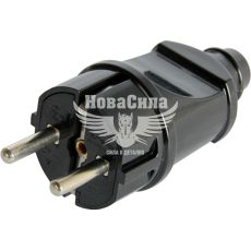 Вилка електрична E.NEXT e.plug.straight.004.16,з заземленням, 16А пряма чорна