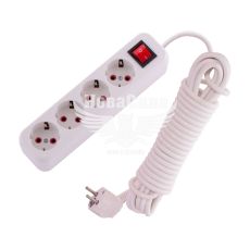 Подовжувач Lezard Lila 4 входи 10 метра з/з з вимикачем