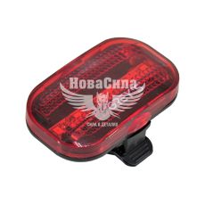 Ліхтар велосипедний (Greys) зад. 5хLEDs, вологозах, 2XAAA, 2 реж. кріпл.