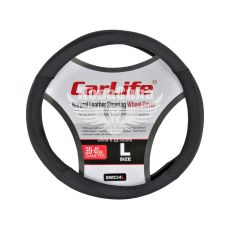 Чохол руля L шкіра чорний 39-41см. (CarLife)