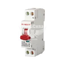 E.NEXT Автоматичний вимикач e.industrial.mcb.60.1N.C6.thin 1р+N C6A 6kA 1М